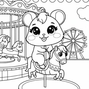 kleurplaat hamster in kooi