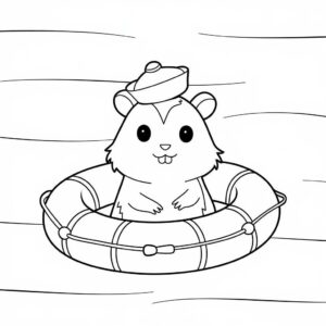 kleurplaat-hamster-schattig
