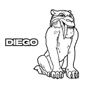 kleurplaat ice age​ diego