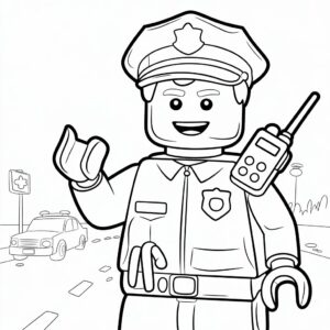 kleurplaat lego politie