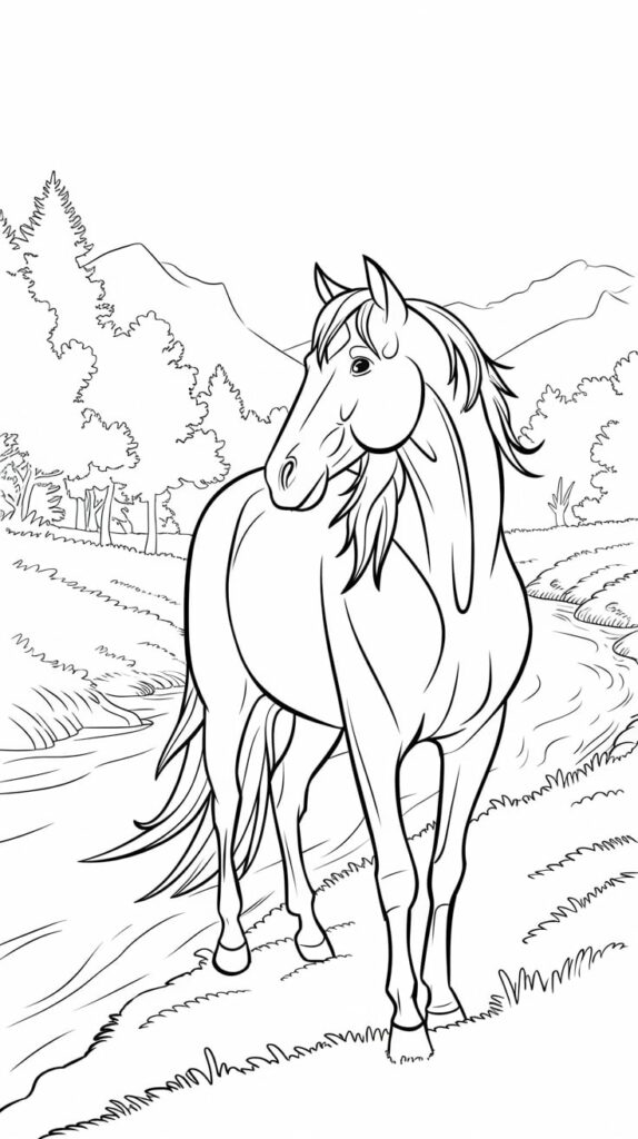 desenhos cavalo para colorir