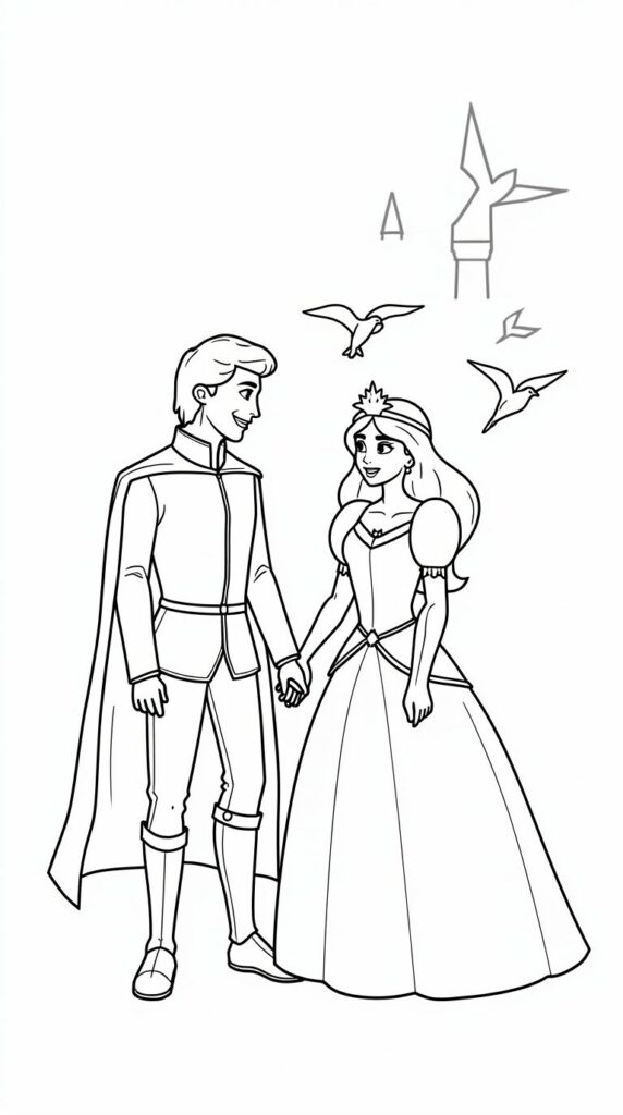 Prince and Princess Online Coloring Pages