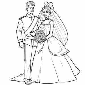 kleurplaat prins en prinses