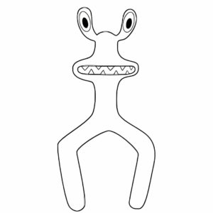 Farvelægning rainbow friends pink - udskriv og mal farverige venner