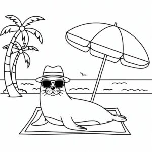 Página para colorear: tienda de campaña para vacaciones