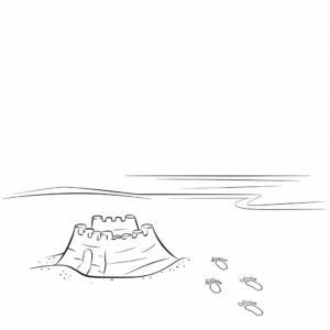 Página para colorear de vacaciones