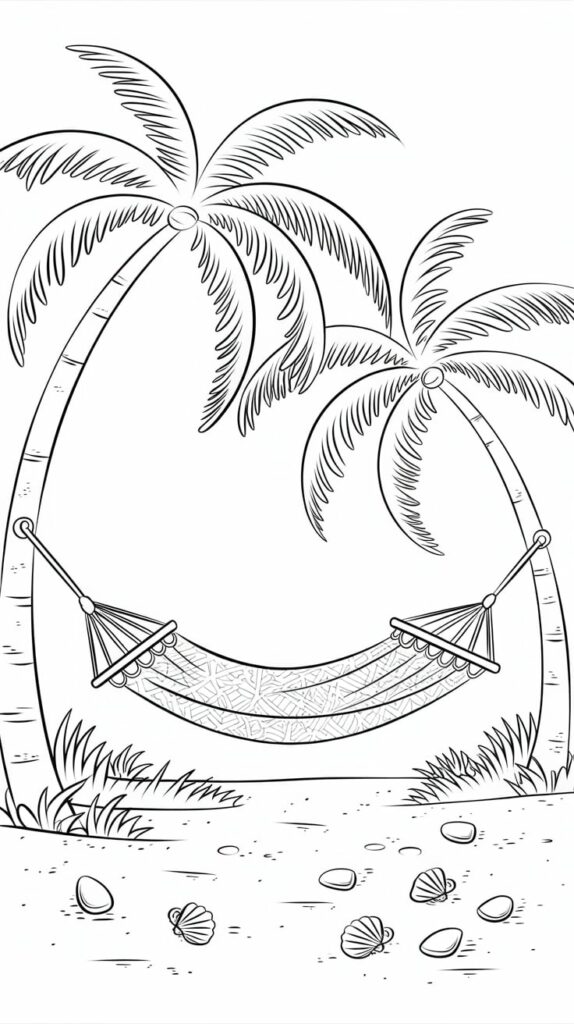 Página para colorear de vacaciones para preescolares