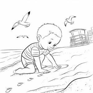 Página para colorear de vacaciones para niños pequeños