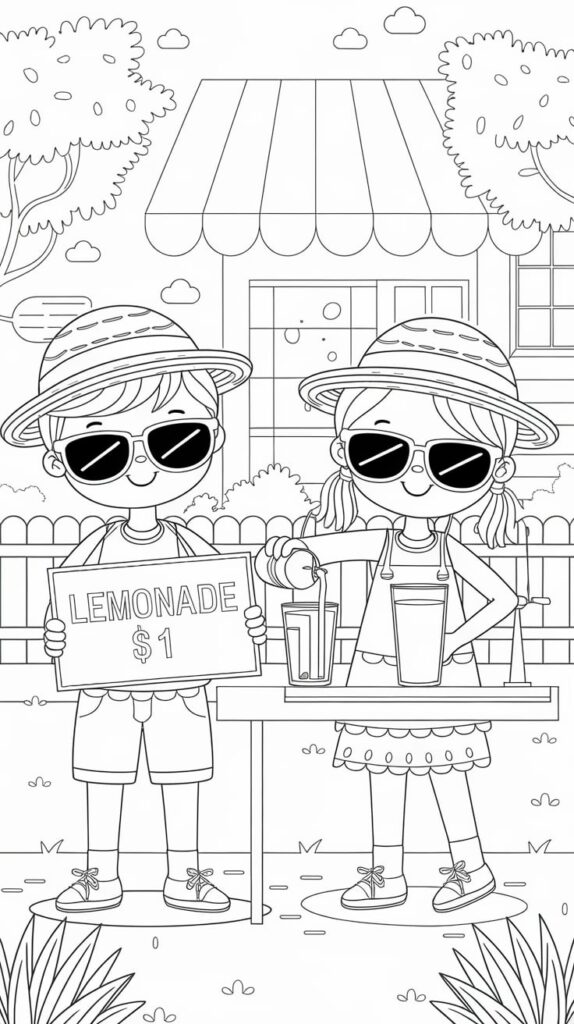 kleurplaat vakantie zomer