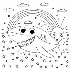 kleurplaat van een haai