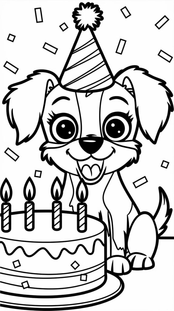 kleurplaat van een hond