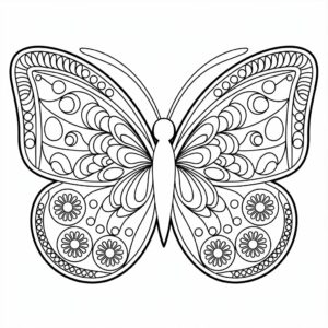 farvelit mandala med sommerfugle