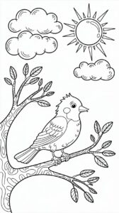 Página para colorear de aves