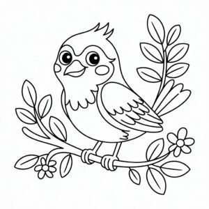 Página para colorear aves