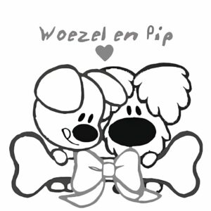 Página para colorear de Woezel y Pip: fiesta