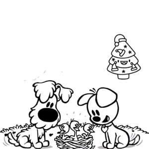 Página para colorear de Woezel y Pip: arcoíris