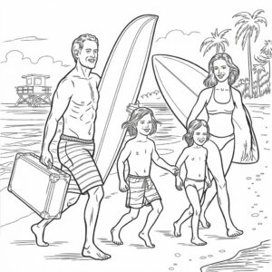 kleurplaat zomer strand