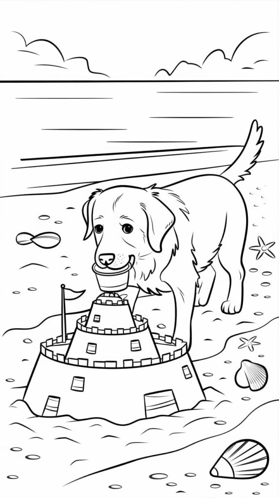 Página para colorear: verano y vacaciones