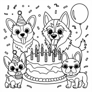 kleurplaten schattige honden