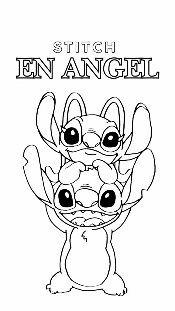 kleurplaten stitch en angel