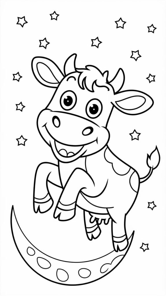 koe kleurplaat printen