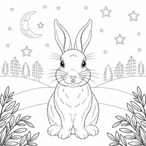 konijn kleurplaat printen