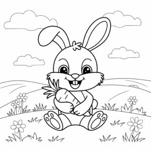 konijn kleurplaat schattig