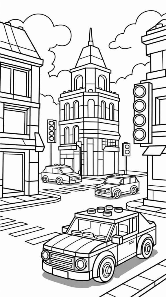 lego kleurplaat city
