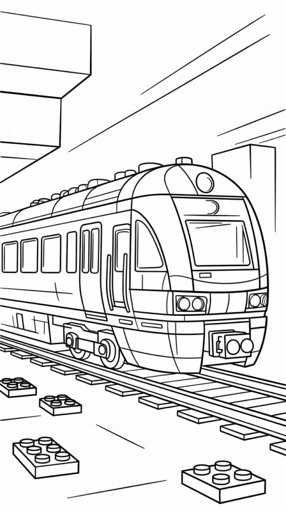 lego trein kleurplaat