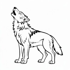 wolf kleurplaat