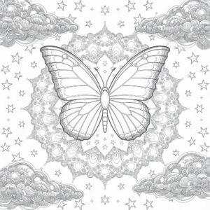 mandala farvelægge sommerfugl