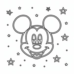 mickey mouse gezicht kleurplaat