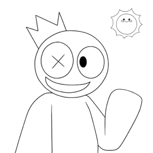 Rainbow Friends farveplade blå - Udforsk farverne med disse sjove venner!