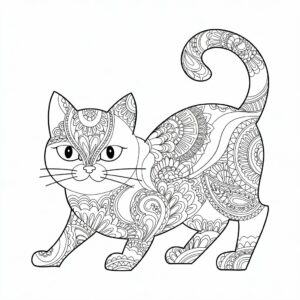 Página para colorear de un gato lindo