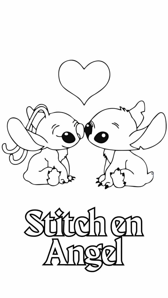 stitch en angel tekenen