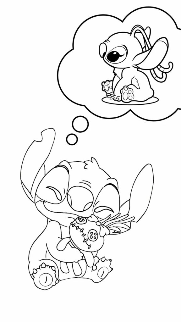 stitch en angel tekenen makkelijk