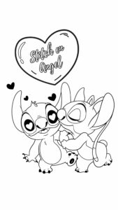 stitch e angel disegno da colorare