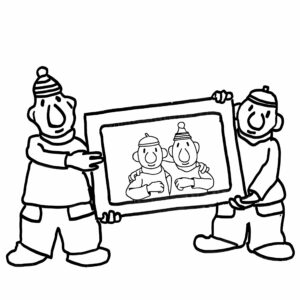 Dibujo de vecino y vecino para colorear