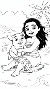 Imprimir página para colorear de Vaiana