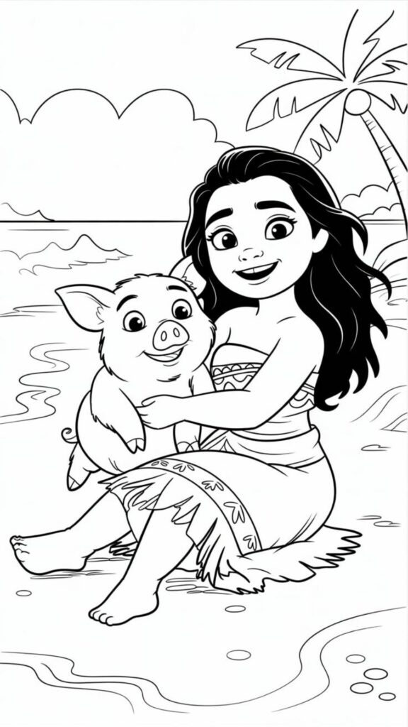 vaiana coloriage à imprimer