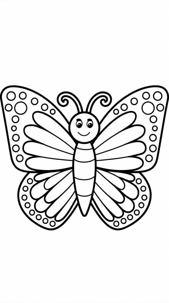 farveplade med sommerfugle - nemt og sjovt