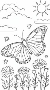 Farverige sommerfugle farveplader - Udskriv og mal