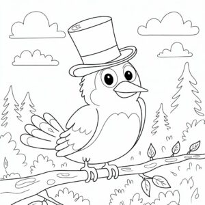 Página para colorear de un pájaro
