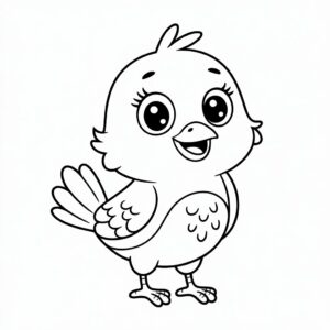 Página para colorear de aves sencilla