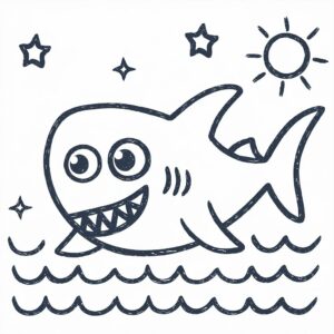 witte haai kleurplaat