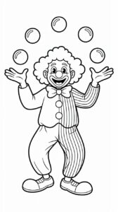 Clown con palloncini colorare bamibi
