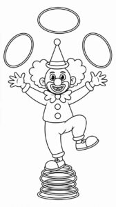 Clown giocoliere colorare