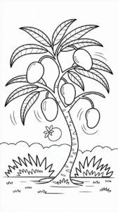 Dansende mangoboom met vallende mango’s