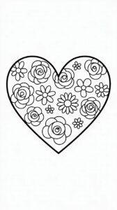 Großes Herz mit Blumenmuster PDF gratis