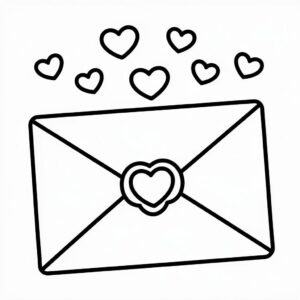 Liebesbrief mit fliegenden Herzen – PDF Druckvorlage gratis